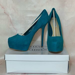 Steve Madden Blue Suede Heels - 9.5